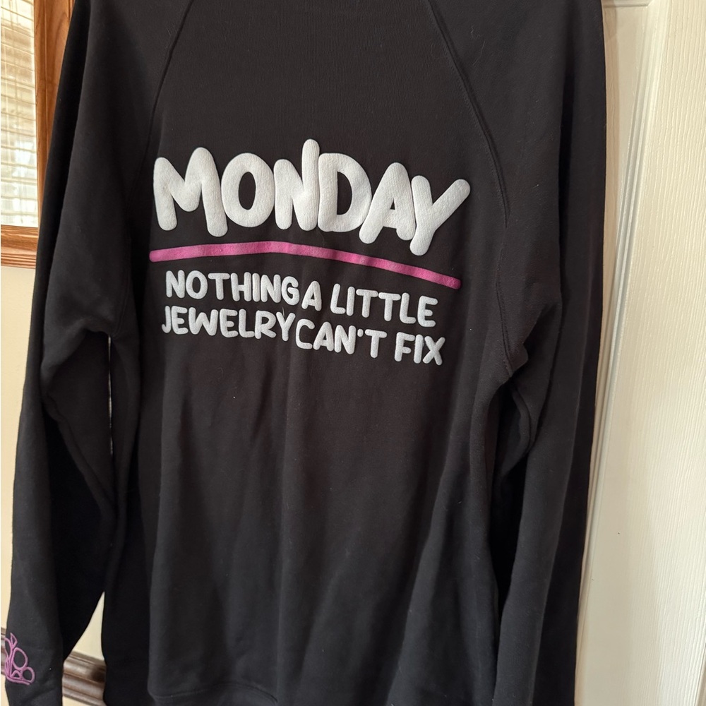 Black 'Monday' Graphic Sweatshirt